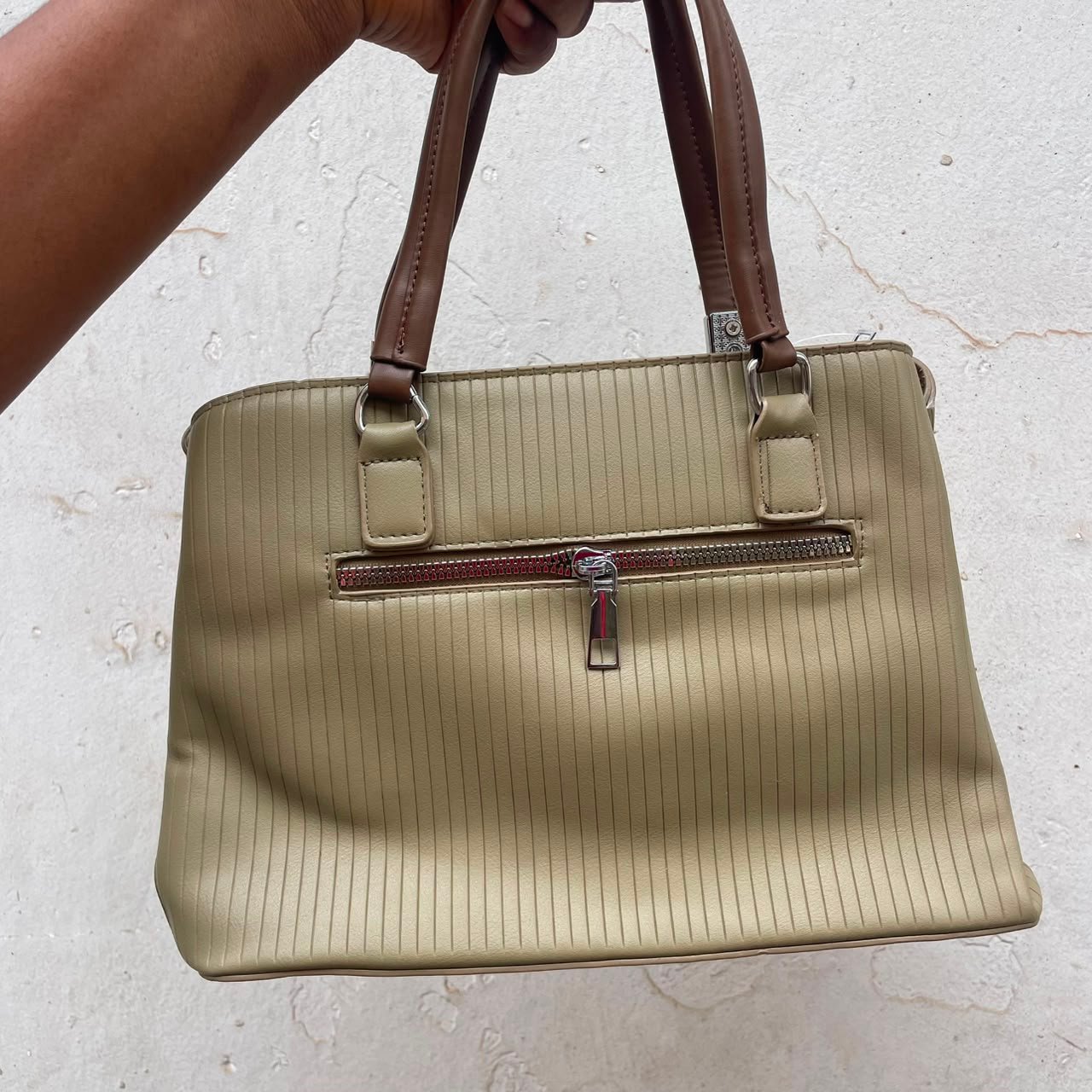JIZ PARIS MIN MIN Pleated Tote - Sage Green image 3