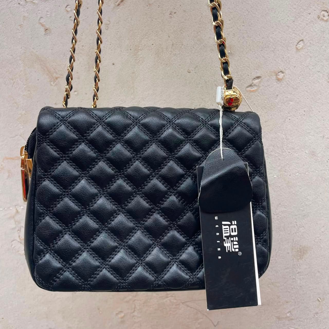 Classic Quilted Chain Bag - Black image 3