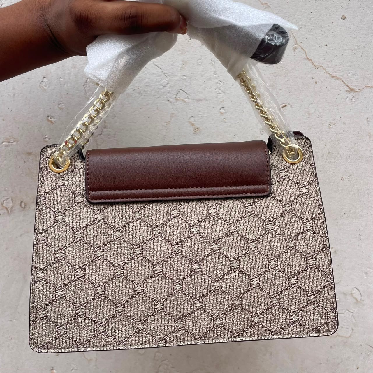 Designer GG Monogram Chain Handle Bag - Brown / Coffee image 3