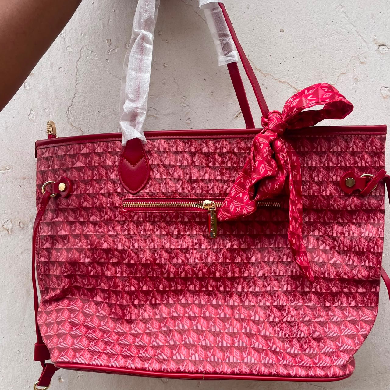 M&K Signature Shopper Tote Bag - Wine Red image 2