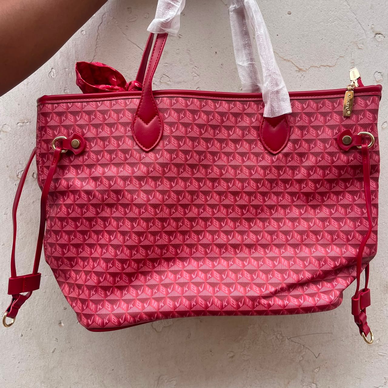 M&K Signature Shopper Tote Bag - Wine Red image 3