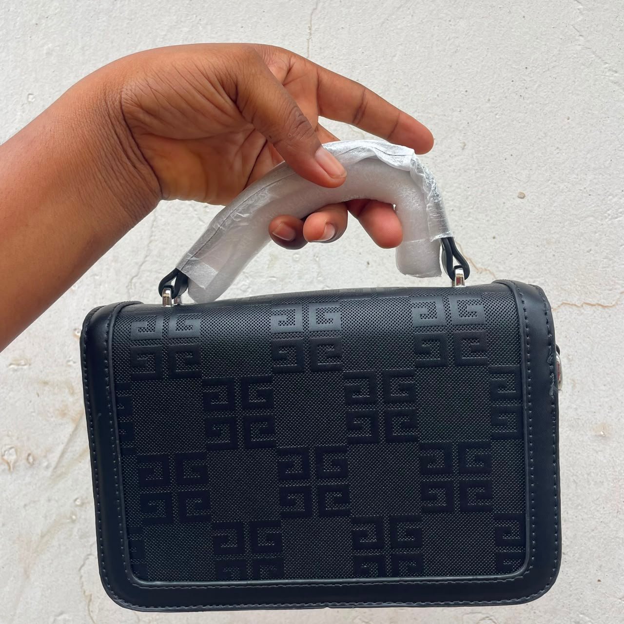 YSL Embossed Top-Handle Mini Bag - Black image 2